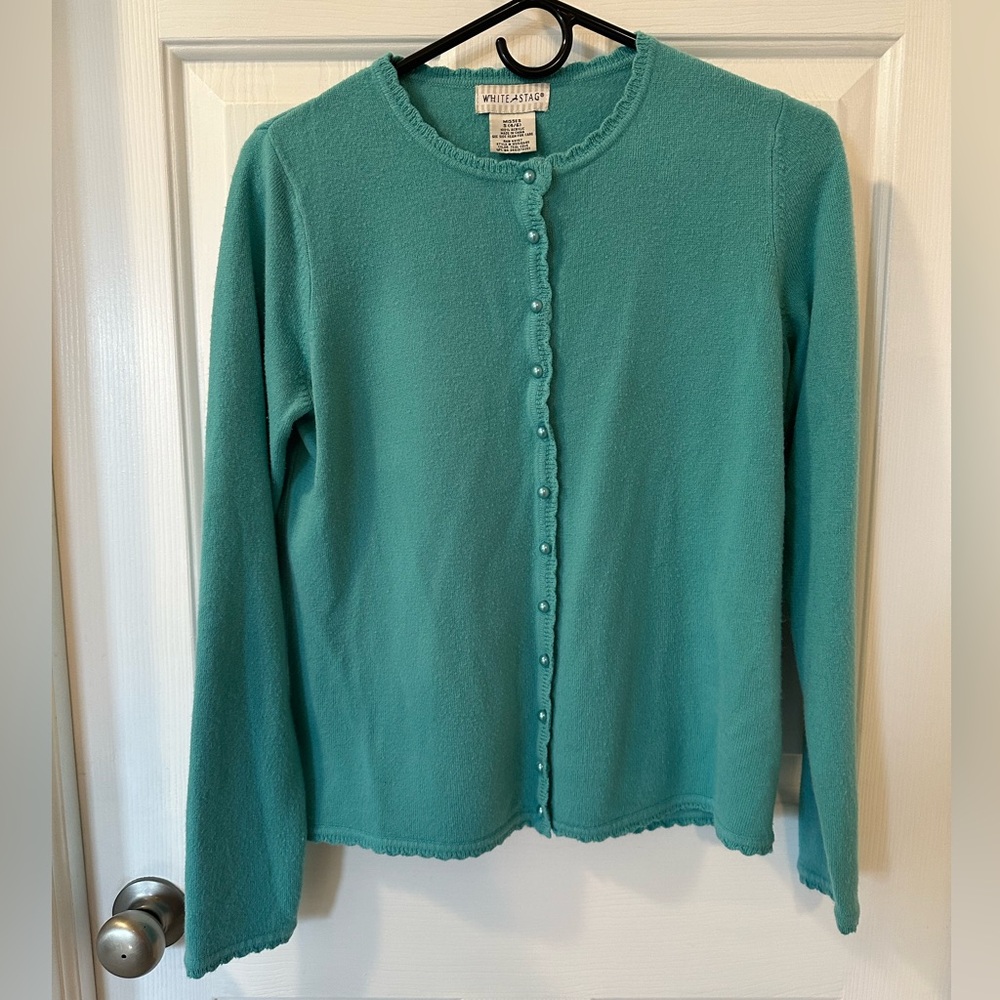 White Stag women’s cardigan. Size S (4-6). Turquoise.